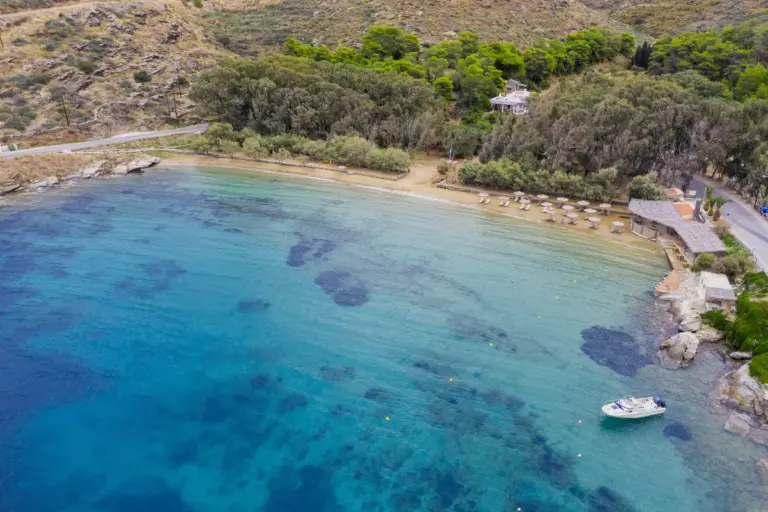 Καμπί 6 kea tzia island cyclades greece gialiskari bay beach aerial drone view